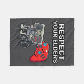 Respect Your Elders Retro Gaming Funny Gamer Contr Fleece Deken (Voorkant (Horizontaal))