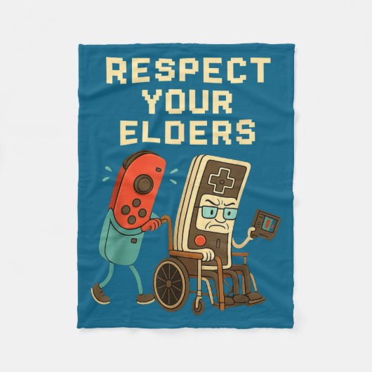 Respect Your Elders Retro Gaming Funny Gamer Contr Fleece Deken (Voorkant)
