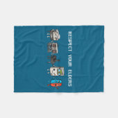 Respect Your Elders Retro Gaming Funny Gamer Contr Fleece Deken (Voorkant (Horizontaal))