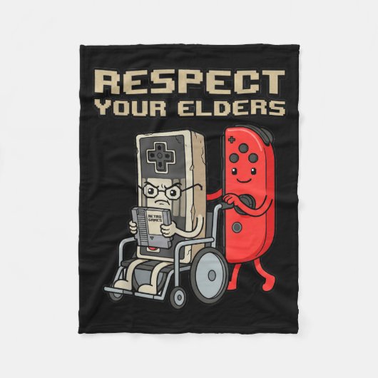 Respect Your Elders Retro Gaming Funny Gamer Contr Fleece Deken (Voorkant)