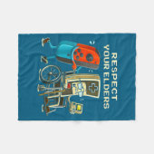 Respect Your Elders Retro Gaming Funny Gamer Contr Fleece Deken (Voorkant (Horizontaal))