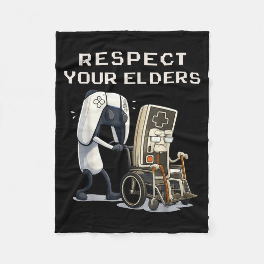 Respect Your Elders Retro Gaming Funny Gamer Contr Fleece Deken (Voorkant)