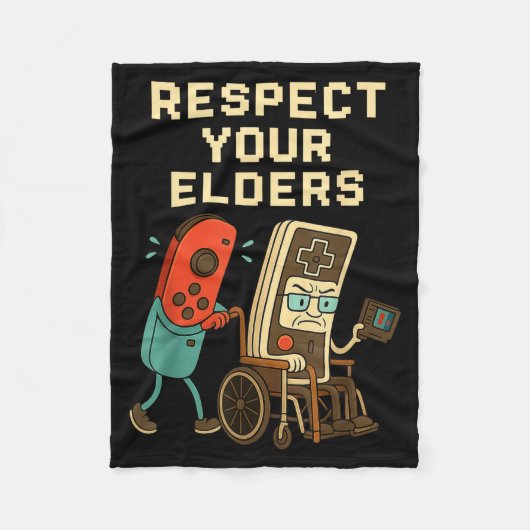 Respect Your Elders Retro Gaming Funny Gamer Contr Fleece Deken (Voorkant)