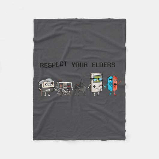 Respect Your Elders Retro Gaming Funny Gamer Contr Fleece Deken (Voorkant)