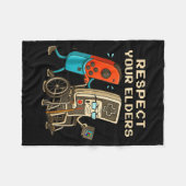 Respect Your Elders Retro Gaming Funny Gamer Contr Fleece Deken (Voorkant (Horizontaal))