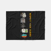 Respect Your Elders Retro Gaming Funny Gamer Contr Fleece Deken (Voorkant (Horizontaal))