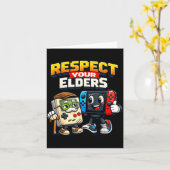 Respect Your Elders Retro Gaming Funny Gamer Contr Kaart (Gele Bloem)