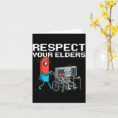 Respect Your Elders Retro Gaming Funny Gamer Contr Kaart (Gele Bloem)
