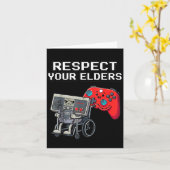 Respect Your Elders Retro Gaming Funny Gamer Contr Kaart (Gele Bloem)