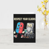 Respect Your Elders Retro Gaming Funny Gamer Contr Kaart (Gele Bloem)