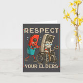 Respect Your Elders Retro Gaming Funny Gamer Contr Kaart (Gele Bloem)
