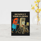 Respect Your Elders Retro Gaming Funny Gamer Contr Kaart (Gele Bloem)