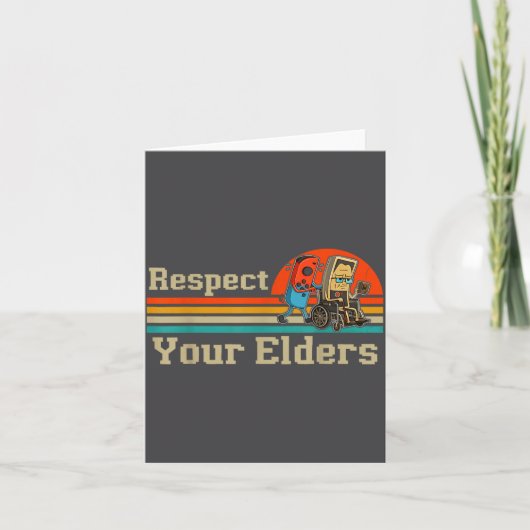 Respect Your Elders Retro Gaming Funny Gamer Contr Kaart (Voorkant)