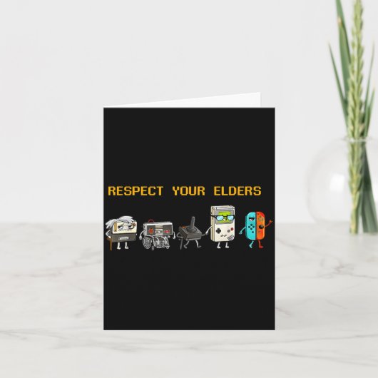 Respect Your Elders Retro Gaming Funny Gamer Contr Kaart (Voorkant)