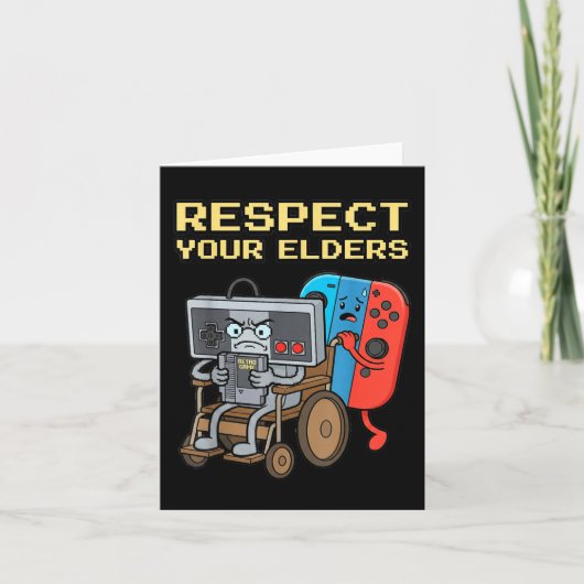 Respect Your Elders Retro Gaming Funny Gamer Contr Kaart (Voorkant)