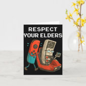Respect Your Elders Retro Gaming Funny Gamer Contr Kaart (Gele Bloem)