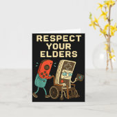 Respect Your Elders Retro Gaming Funny Gamer Contr Kaart (Gele Bloem)