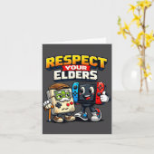 Respect Your Elders Retro Gaming Funny Gamer Contr Kaart (Gele Bloem)