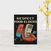Respect Your Elders Retro Gaming Funny Gamer Contr Kaart (Gele Bloem)