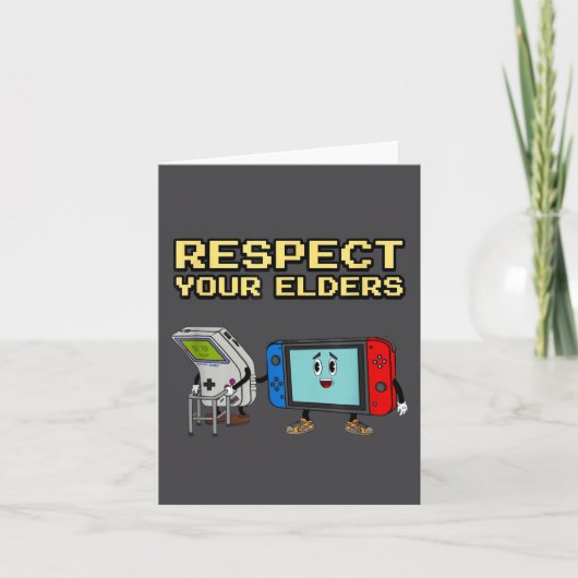 Respect Your Elders Retro Gaming Funny Gamer Contr Kaart (Voorkant)