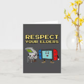 Respect Your Elders Retro Gaming Funny Gamer Contr Kaart (Gele Bloem)
