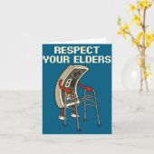 Respect Your Elders Retro Gaming Funny Gamer Contr Kaart (Gele Bloem)