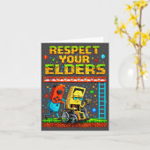 Respect Your Elders Retro Gaming Funny Gamer Contr Kaart (Gele Bloem)