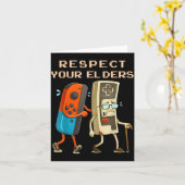 Respect Your Elders Retro Gaming Funny Gamer Contr Kaart (Gele Bloem)