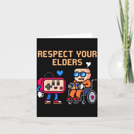 Respect Your Elders Retro Gaming Funny Gamer Contr Kaart (Voorkant)