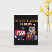 Respect Your Elders Retro Gaming Funny Gamer Contr Kaart (Gele Bloem)
