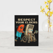 Respect Your Elders Retro Gaming Funny Gamer Contr Kaart (Gele Bloem)