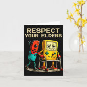 Respect Your Elders Retro Gaming Funny Gamer Contr Kaart (Gele Bloem)
