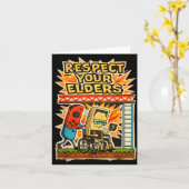 Respect Your Elders Retro Gaming Funny Gamer Contr Kaart (Gele Bloem)