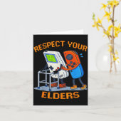 Respect Your Elders Retro Gaming Funny Gamer Contr Kaart (Gele Bloem)