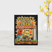 Respect Your Elders Retro Gaming Funny Gamer Contr Kaart (Gele Bloem)