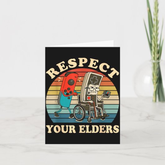 Respect Your Elders Retro Gaming Funny Gamer Contr Kaart (Voorkant)