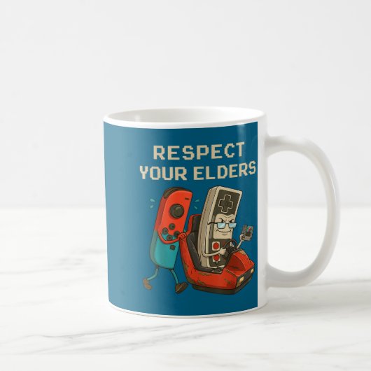 Respect Your Elders Retro Gaming Funny Gamer Contr Koffiemok (Rechts)