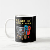 Respect Your Elders Retro Gaming Funny Gamer Contr Koffiemok (Links)