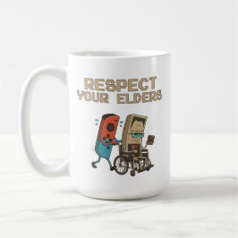 Respect Your Elders Retro Gaming Funny Gamer Contr Koffiemok