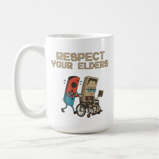 Respect Your Elders Retro Gaming Funny Gamer Contr Koffiemok