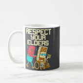 Respect Your Elders Retro Gaming Funny Gamer Contr Koffiemok (Links)