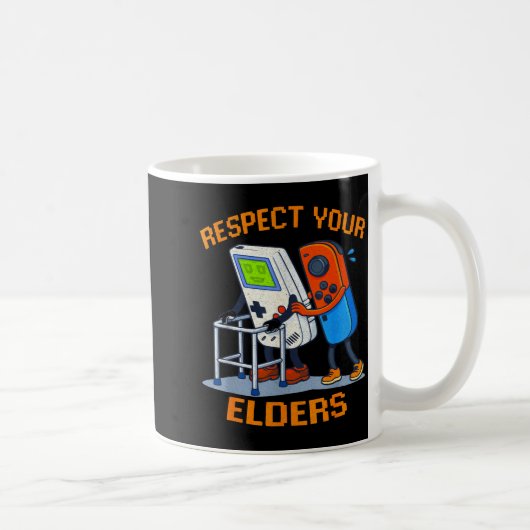 Respect Your Elders Retro Gaming Funny Gamer Contr Koffiemok (Rechts)