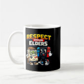 Respect Your Elders Retro Gaming Funny Gamer Contr Koffiemok (Links)