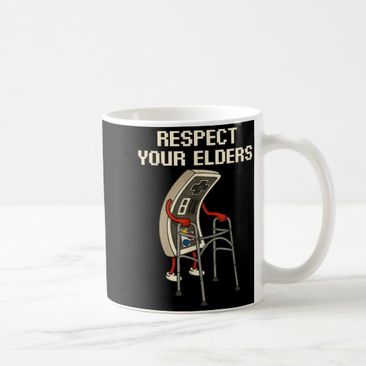 Respect Your Elders Retro Gaming Funny Gamer Contr Koffiemok (Rechts)