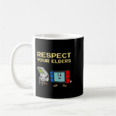 Respect Your Elders Retro Gaming Funny Gamer Contr Koffiemok (Links)