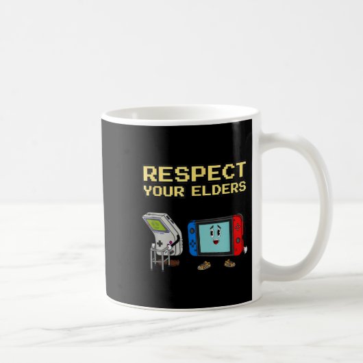Respect Your Elders Retro Gaming Funny Gamer Contr Koffiemok (Rechts)