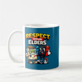 Respect Your Elders Retro Gaming Funny Gamer Contr Koffiemok (Links)