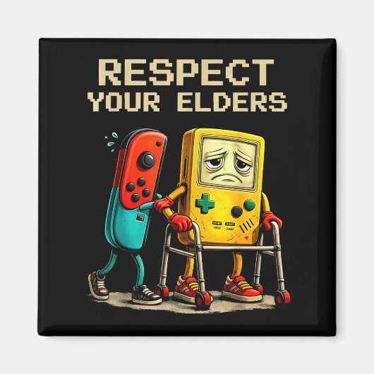 Respect Your Elders Retro Gaming Funny Gamer Contr Magneet (Voorkant)