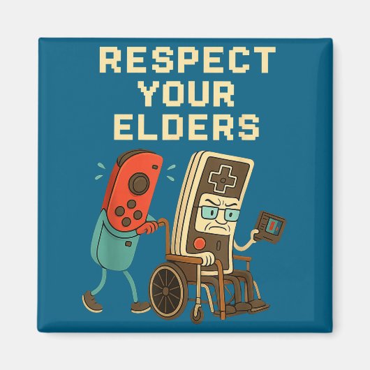 Respect Your Elders Retro Gaming Funny Gamer Contr Magneet (Voorkant)