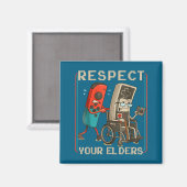 Respect Your Elders Retro Gaming Funny Gamer Contr Magneet (Voorkant / Achterkant)